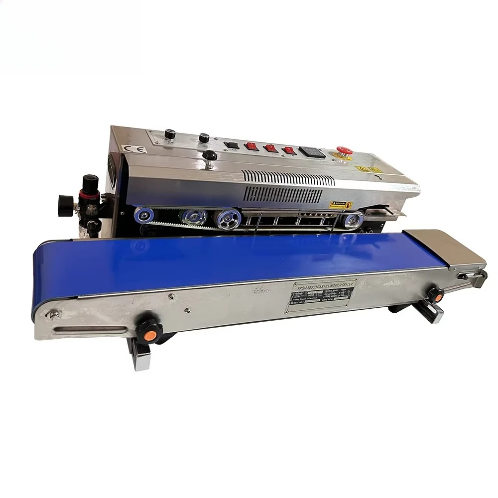 Stainless steel nitrogen rinse and seal machine for plastic bag potato chips puffed food