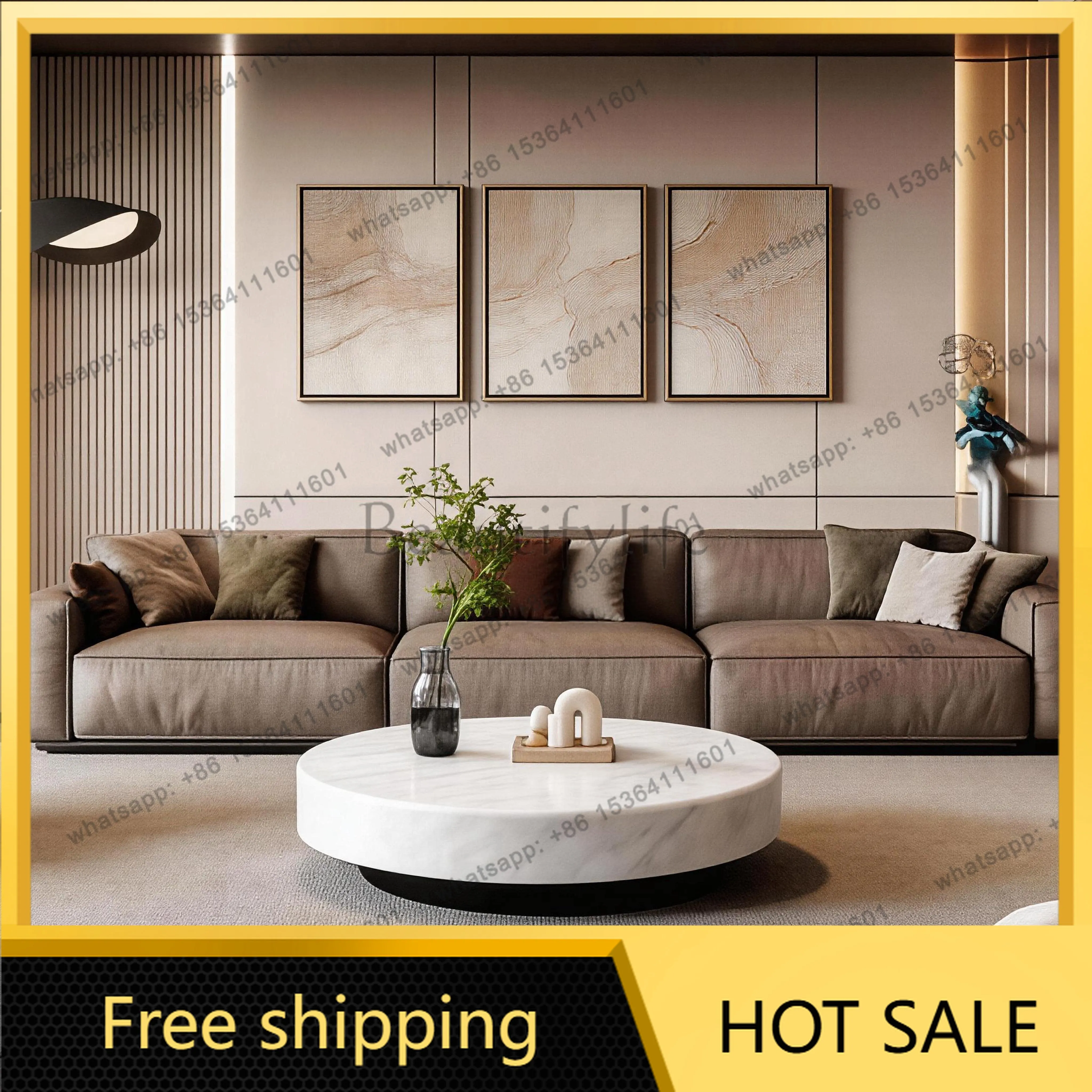 Marble coffee table Italian minimalist light luxury modern living room home