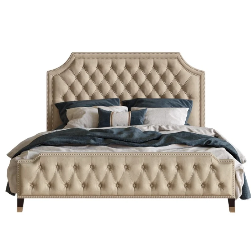 

American Light Luxury Bed Princess High Quality Romantic Aesthetics Unusual Bed Bedroom Trendy Wooden Beliche Home Furniture