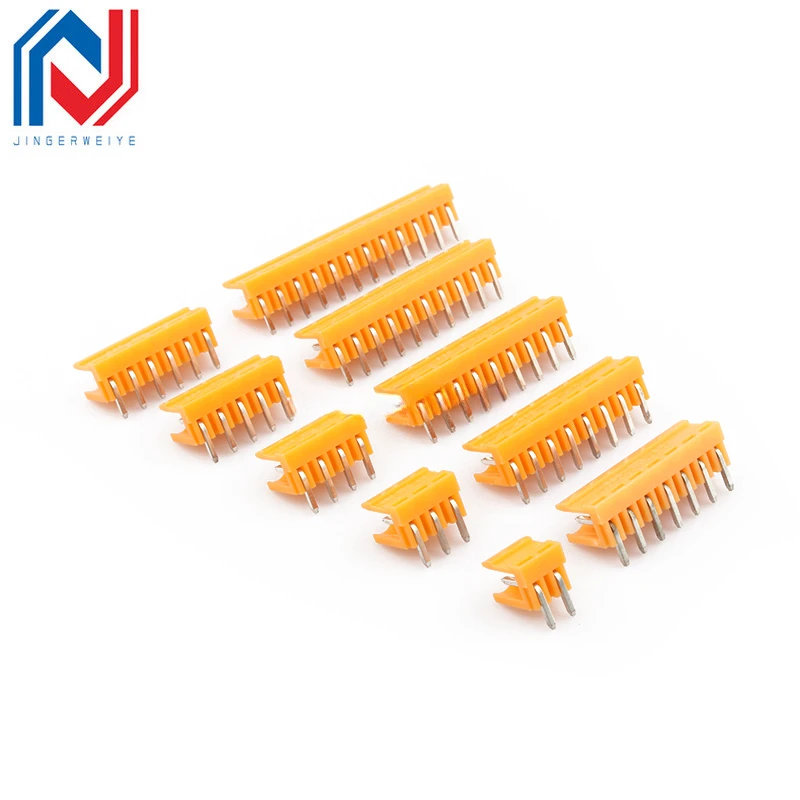 2set HT3.96mm Terminal Plug Type 300V 10A HT396K 3.96mm Pitch Connector Pcb Screw Terminal Orange Blocks Connector 2/3/4/5/6-12P