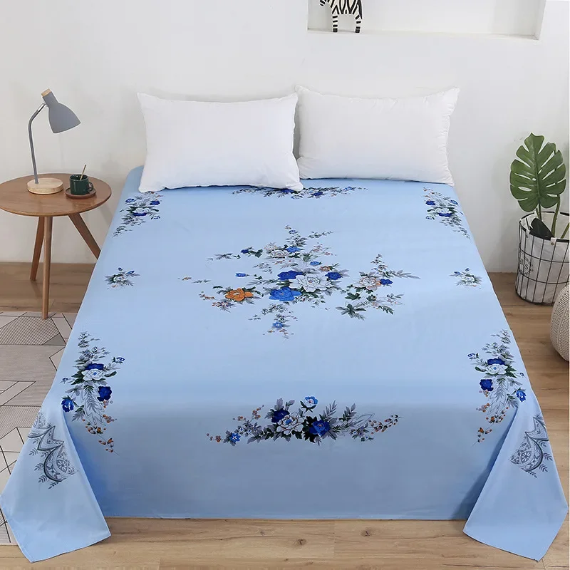 Shanghai traditional old-fashioned national coarse fabric bed sheets made of pure cotton with diagonal printing, encrypted thick