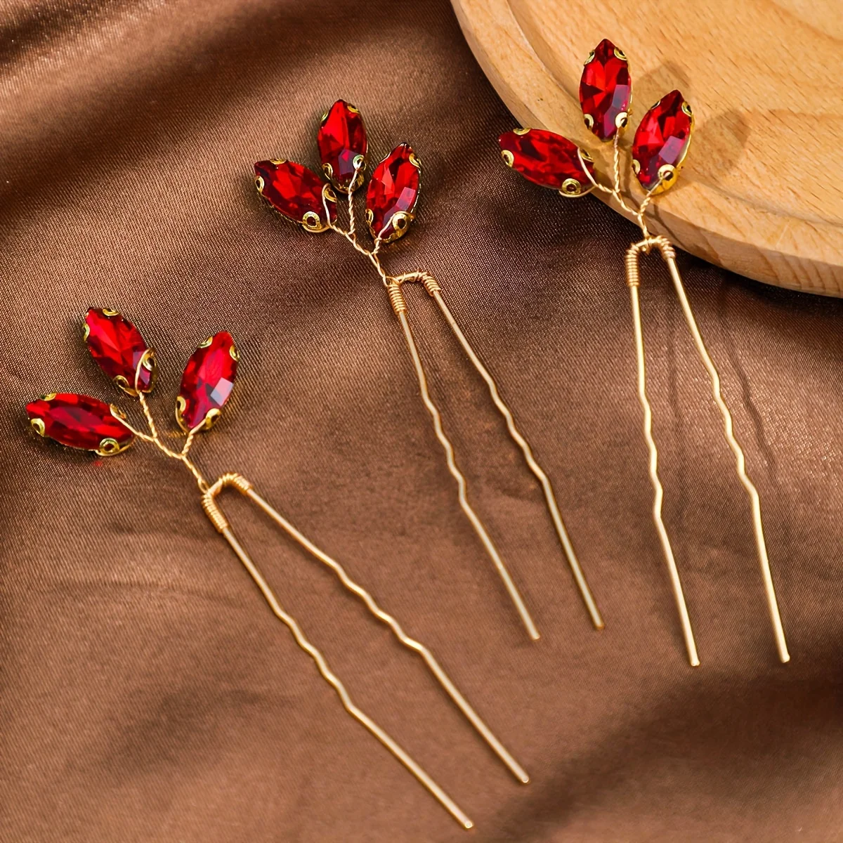 Handmade Fashion Crystal Leaf Hair Clip Hairpin Rhinestone Hairpin Bridal Wedding Hair Accessories Jewelry Hair Clip Hairpin image 3