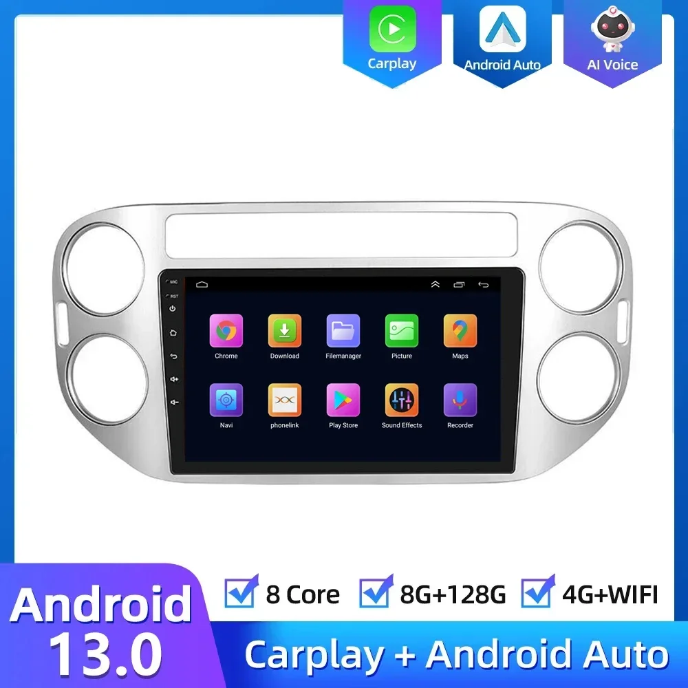 Android 13 for VW Volkswagen Tiguan 1 2006 2008 -2016 Multimedia Video Radio Player 2Din Carplay Stereo GPS Audio DVD Head Unit