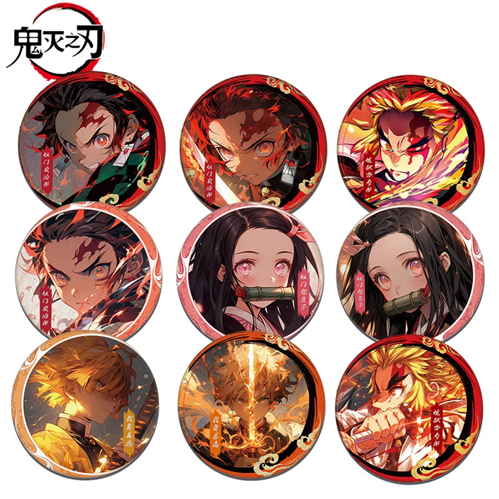 58 مللي متر أنيمي شيطان القاتل كيميتسو لا يابا كامادو تانجيرو شينازوجاوا سانيمي تأثيري حلي شارة دبوس SPTE صفيح بروش #1