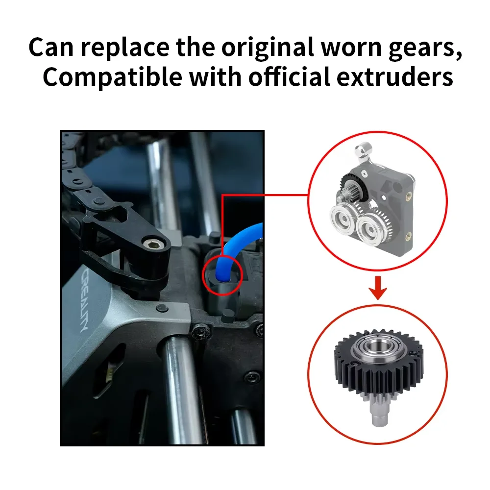 For Creality K1 K1C K1Max Extruder Transmission Reduction Gear High Quality Filament Drive Gears for K1 Sseries 3d Printer