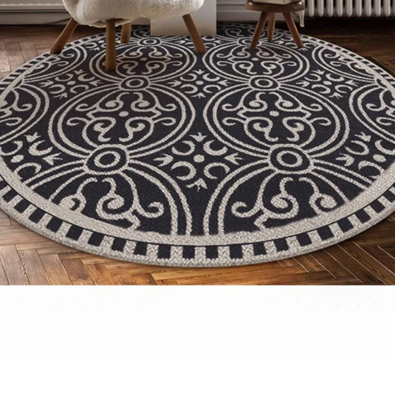 

Wool retro carpet French round premium sense living room coffee table room bedroom study