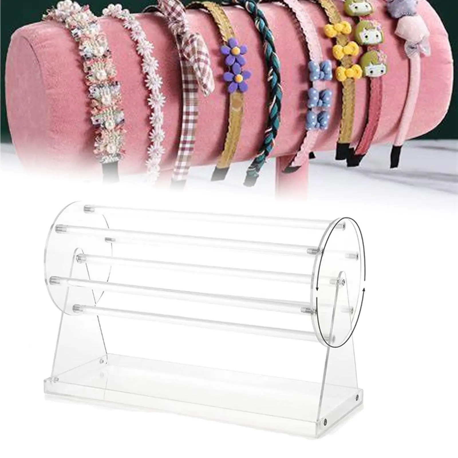 Acrylic Claw Clip Organizer Holder,360 Degree Rotating Claw Clip Holder and Storage,Hair Clip Display Stand for Women, Clear