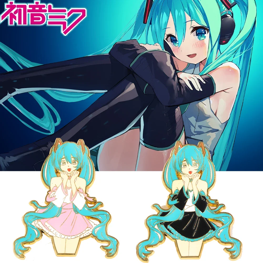 Singer Hatsune Miku Brooch Ievan Polkka Project DIVA Arcade Cosplay Props for Women Men Badge Pin Bag Clothing Accessories