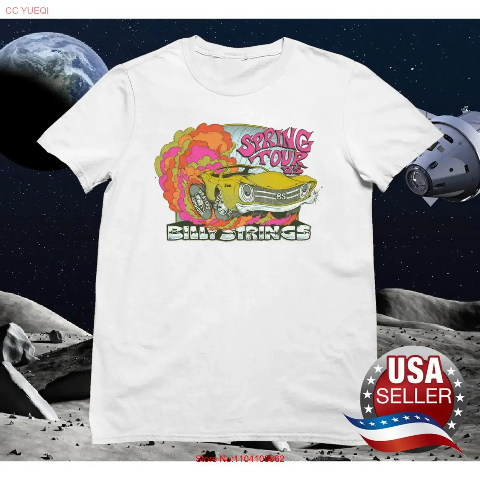 

Футболка Billy Strings HOT NEW Spring Tour белая, все размеры, JA557, винтажная, с эффектом потертости, мягкая, для повседневной носки