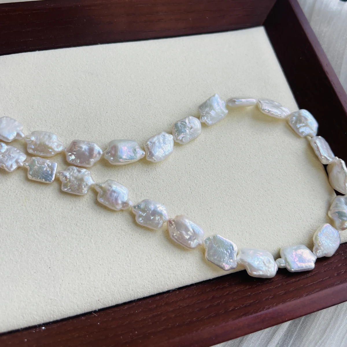 

13x18mm Natural Freshwater Pearl Baroque Square Beads Charms for DIY Women Men Necklace Bracelets Jewelry Making Accessories