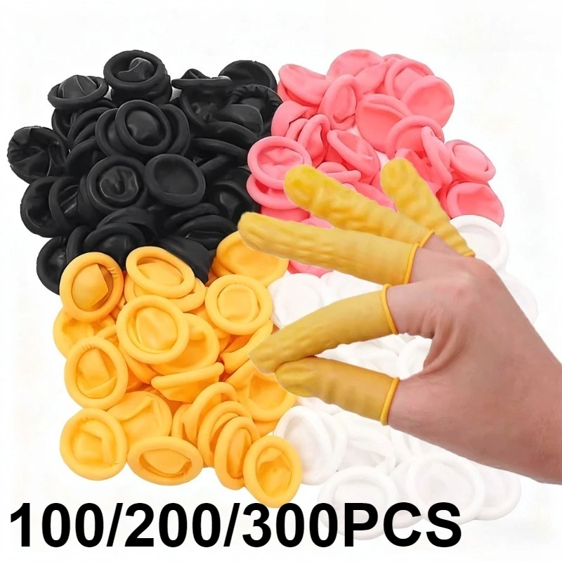 100/200/300PCS Culle per dita usa e getta Vari colori in lattice per uso domestico Antiscivolo Pulizia Culle per dita Strumenti per tatuaggi per capelli per unghie