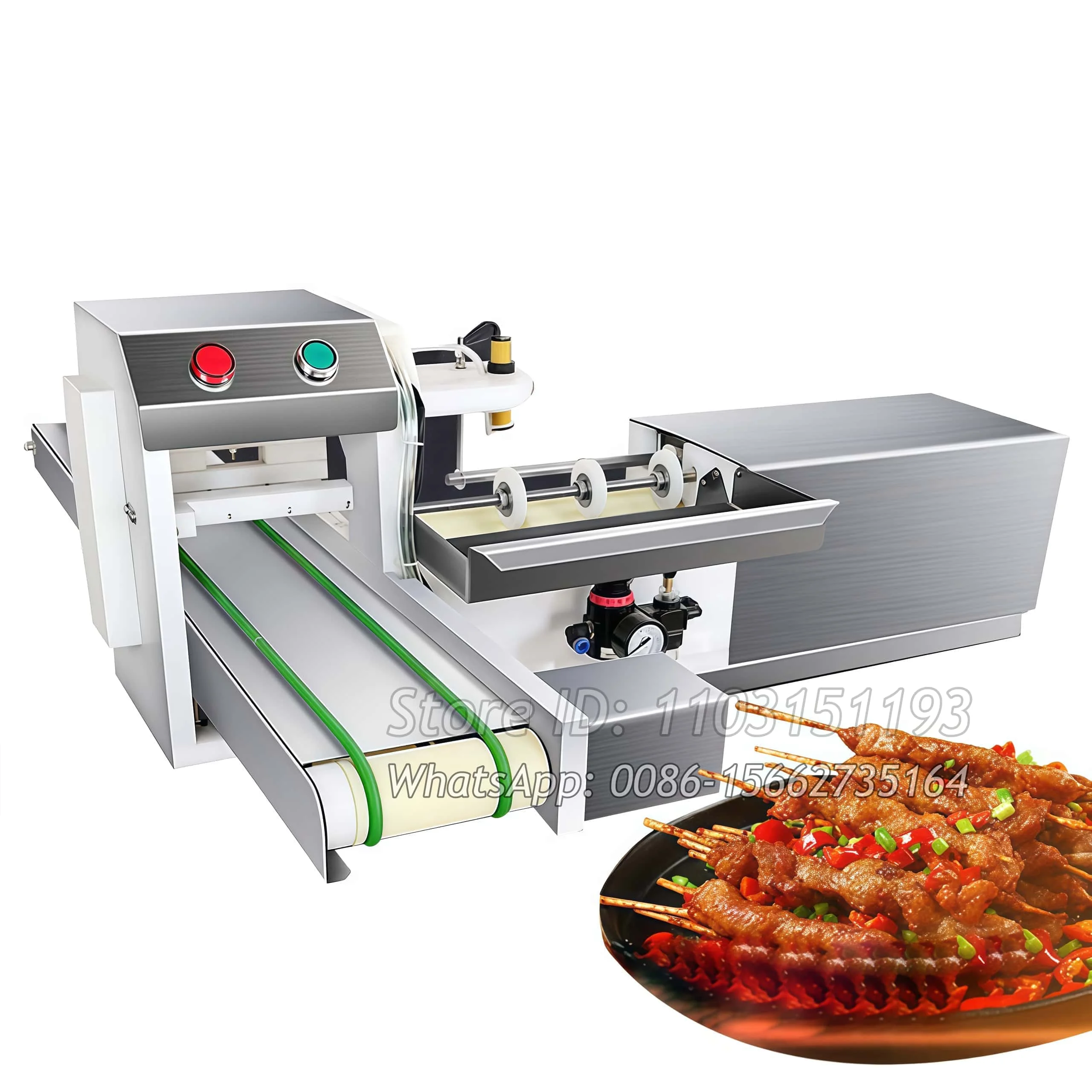 Automatic Electric Bamboo Iron Skewer BBQ Beef Meat Chicken Kebab Skewer Machine Meat Doner Turkey Kebab Making Machine