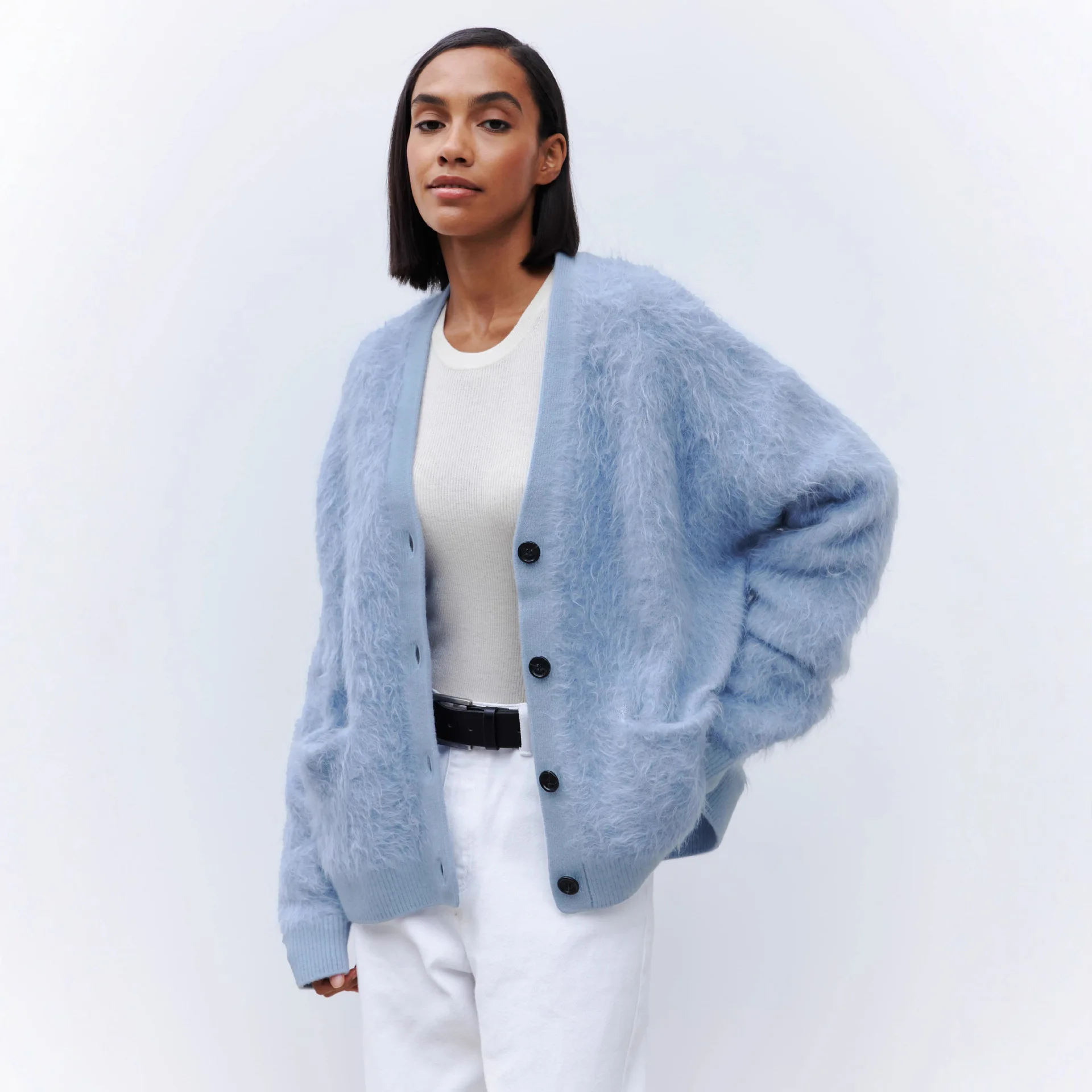 

Velvet Sweater Cardigan Women's 2025 Autumn and Winter Lazy Style Loose Knitted Sweater Warm Sweater Cardigan