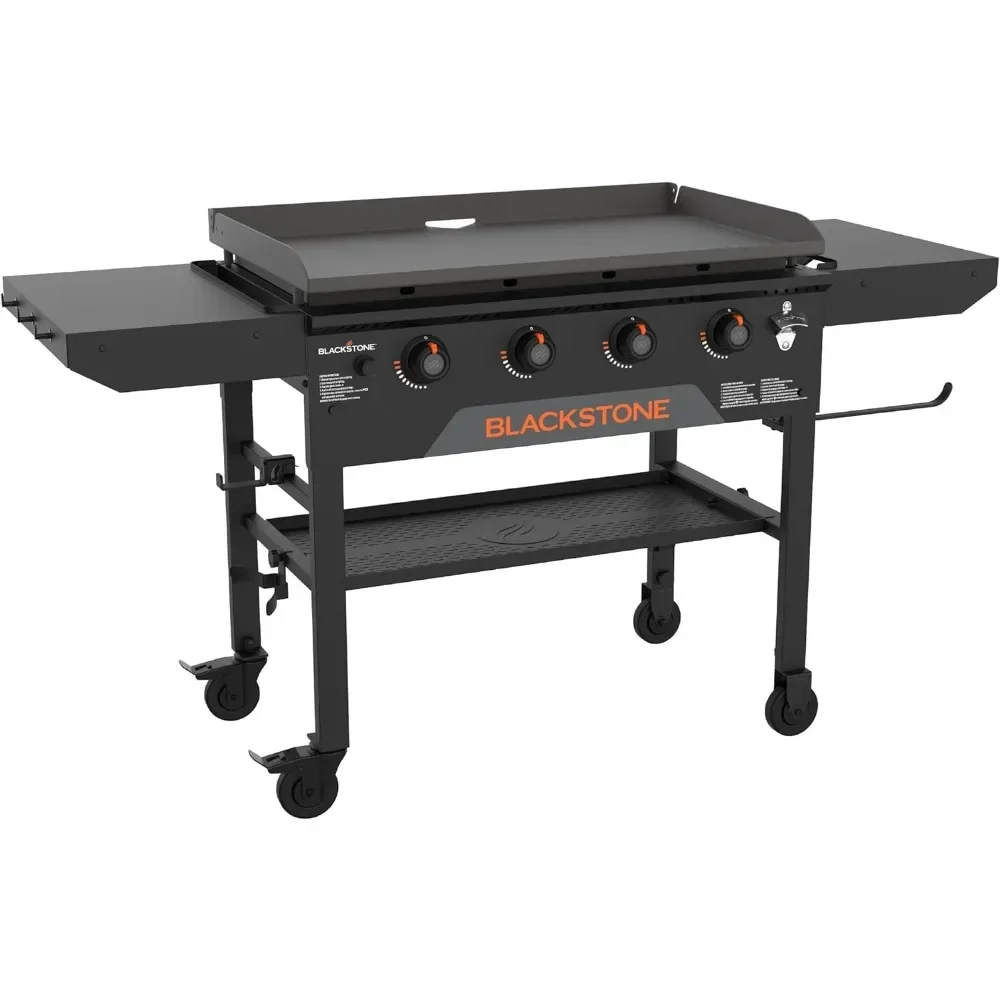 Original 36” Omnivore Griddle with Two Side Shelves, Powder Coated Steel