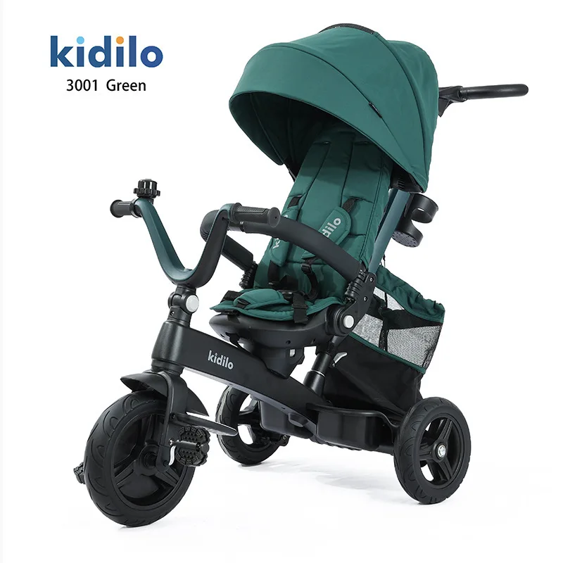 دراجة ثلاثية العجلات للأطفال خفيفة الوزن وقابلة للطي يمكن دفعها أو تخطيها للأطفال بعجلات ثلاثية العجلات من سن 3 إلى 6 سنوات #4