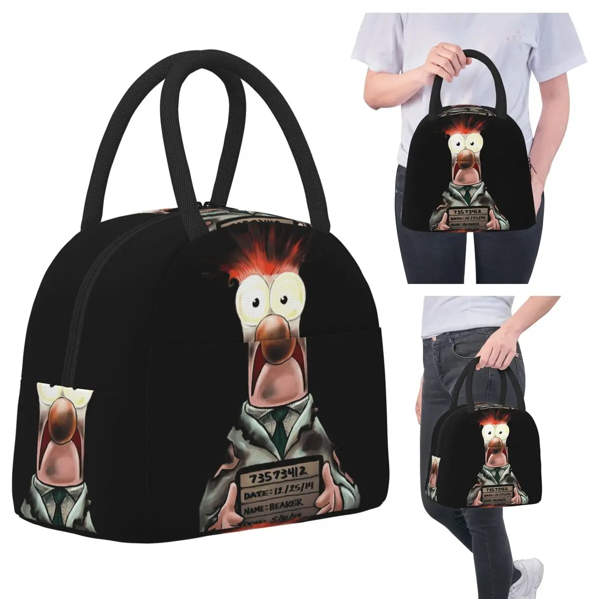 

Beaker Muppets Insulated Lunch Bag for Women Office Cooler Thermal Food Box Tote Portable Lunch Boxes Container