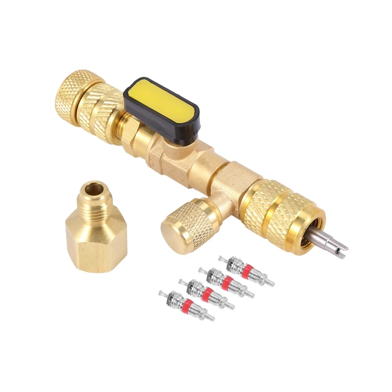 Valve Core Remover & Installer with Dual Size SAE 1/4 & 5/16 Port for R22 R410A HVAC System