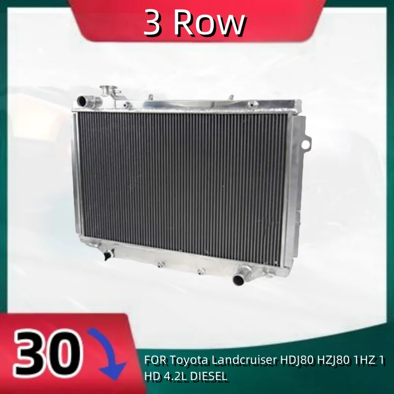 

3 Row Aluminum Radiator For 1990-1997 Toyota Landcruiser HDJ80 HZJ80 1HZ 1HD 4.2L DIESEL 1991 1992 1993 1994 1995 1996 1997