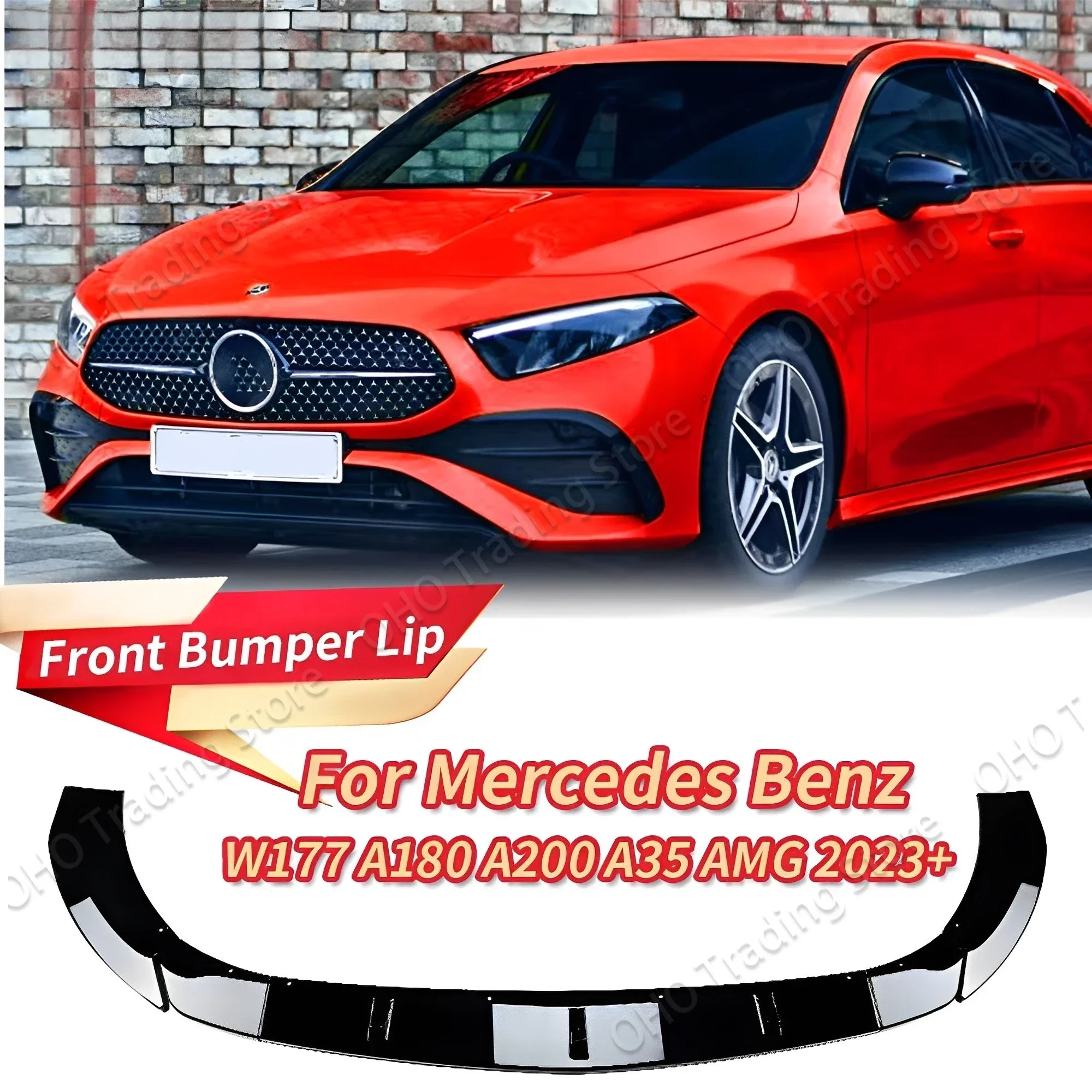 Car Front Bumper Lip C118 W118 X118 CLA 200 235 CLA35 45 AMG Diffuser Splitter For Mercedes Benz W177 A180 A200 A35 AMG 2023+