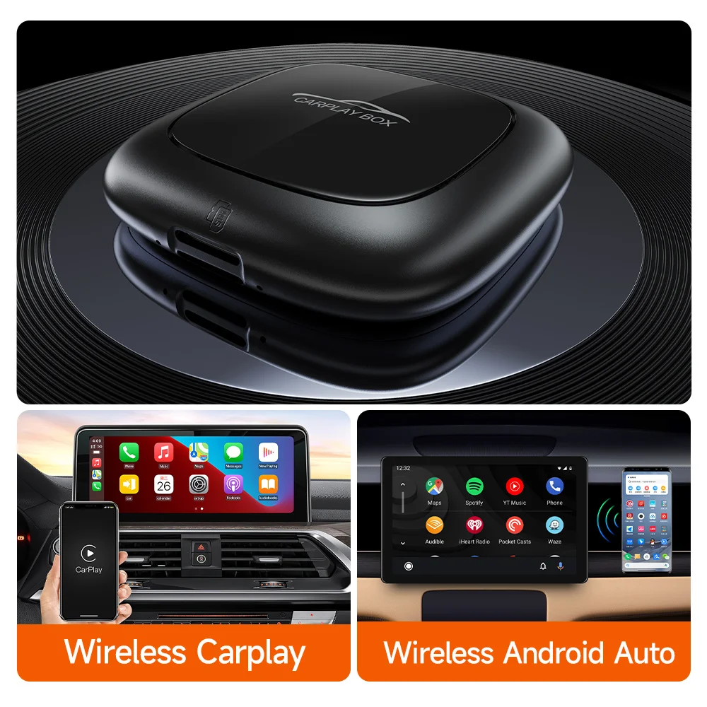 Android 10 Auto Wireless Ai Box CarPlay Smart YouTube Tv Box 4G LTE 8+64G GPS For Car Carplay Dongle