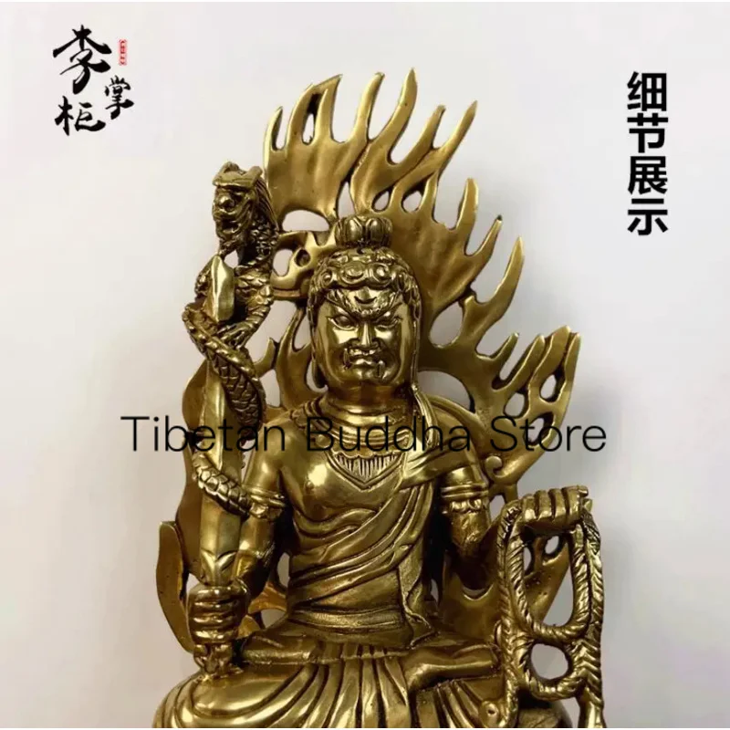 22cm The Pure Copper Immovable King Buddha Statue Brass Immovable Bodhisattva in the Tantric Canon of Tibetan Buddhism