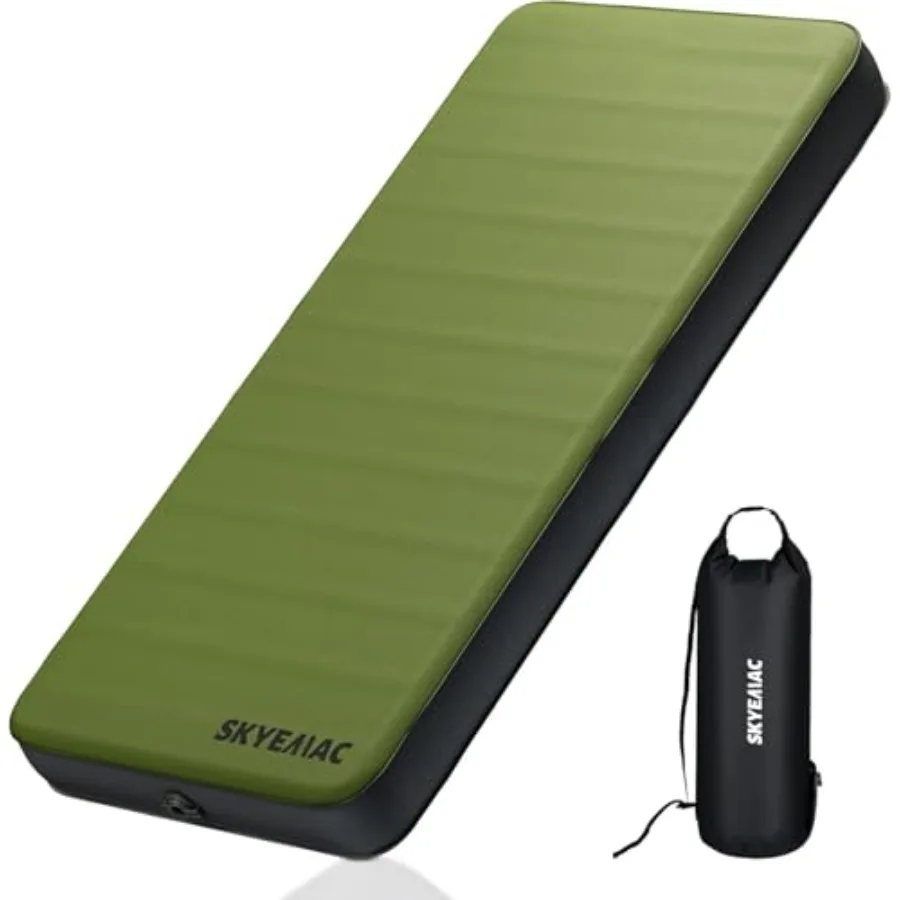 

4" Thick Self Inflating Sleeping Pad with 13R Memory Foam 78" x 29" Camping Mattress with Pump Sack Portable Roll Up Bed Inflat