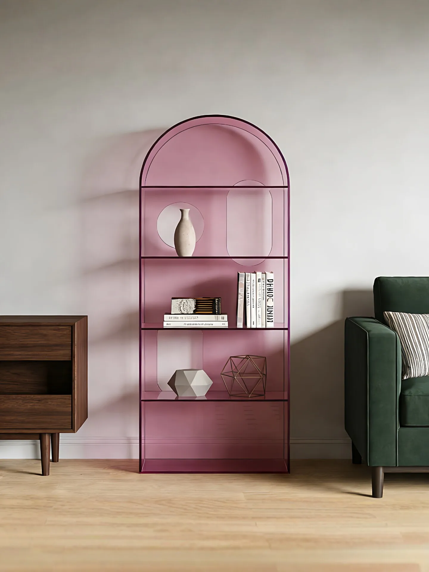 Acrylic shelf floor-to-ceiling multi-layer figure display stand, living room creative wall bookcase, Nordic children's bookshelf