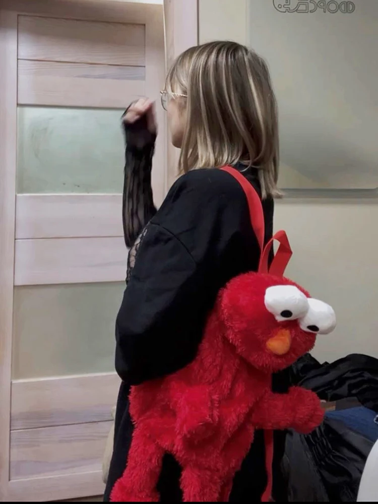 

45 см мультфильм аниме плюшевый рюкзак игрушка красный синий желтый большая птица плюшевые мягкие дорожные сумки школьный рюкзак фанаты подарки на день рождения и Рождество