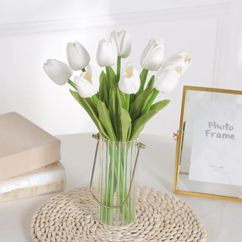 5/10PCS PU Tulip Artificial Flower Real Touch Artificial Bouquet Fake Plants For Wedding Decoration Flowers Home Garden Decor