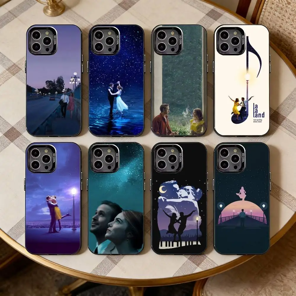 

F-Film L-La-La-Land Phone Case For iPhone17,16,15,14,13,12,11 Plus,Pro Max Black Candy silver phone case