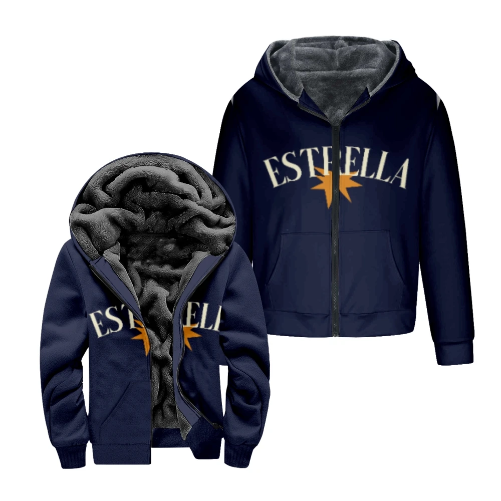 Mora Merch Album Estrella Men's Full Zip Hoodie Winter Clothing Fashion Zipper Casual Zip Hoodie Navy Hooded Sweatshirt