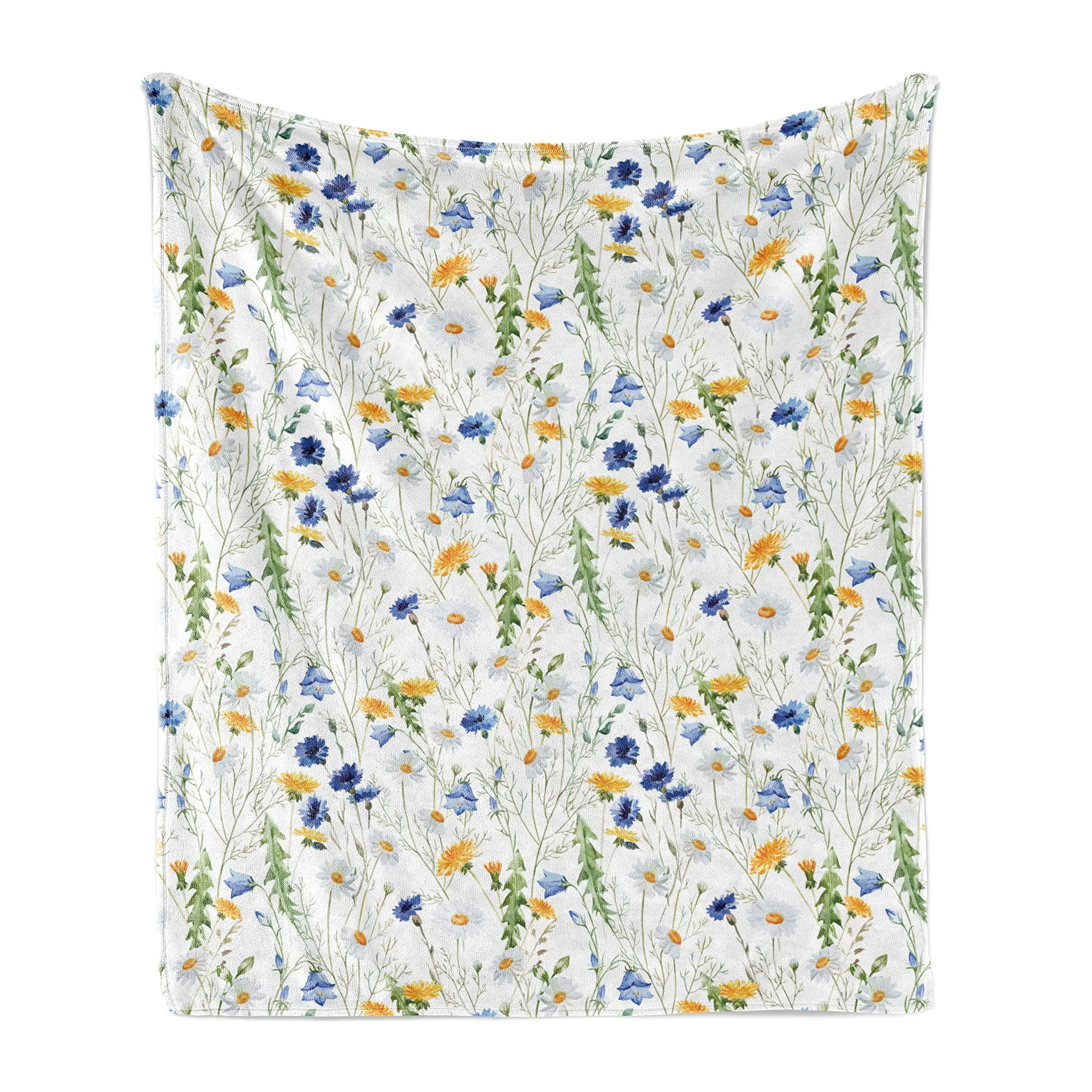 Floral Blanket, Soft Cozy Flannel Fleece Cottagecore Wildflower Flower Throw Blanket for Home Bedroom Sofa Couch Chair Bed Decor