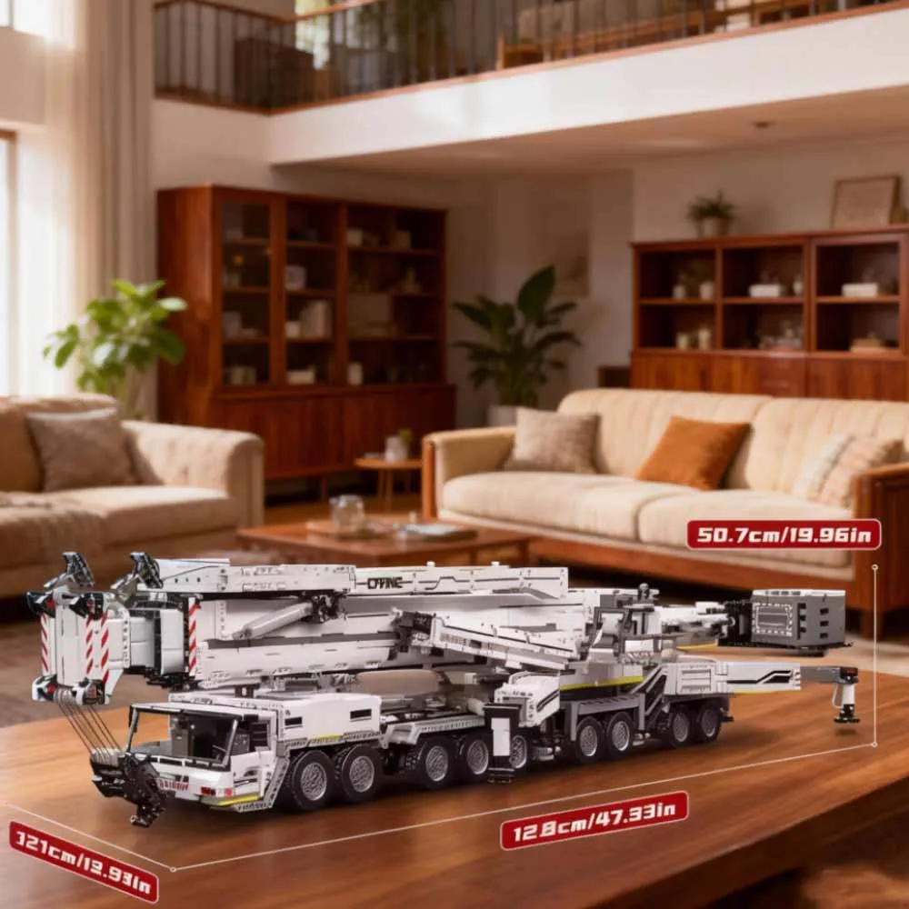 وصول جديد 17007/17008، نموذج رافعة ليبهير LTM11200 التقنية، سيارة تحكم عن بعد، مركبة هندسية، لعبة أطفال، هدية تركيب