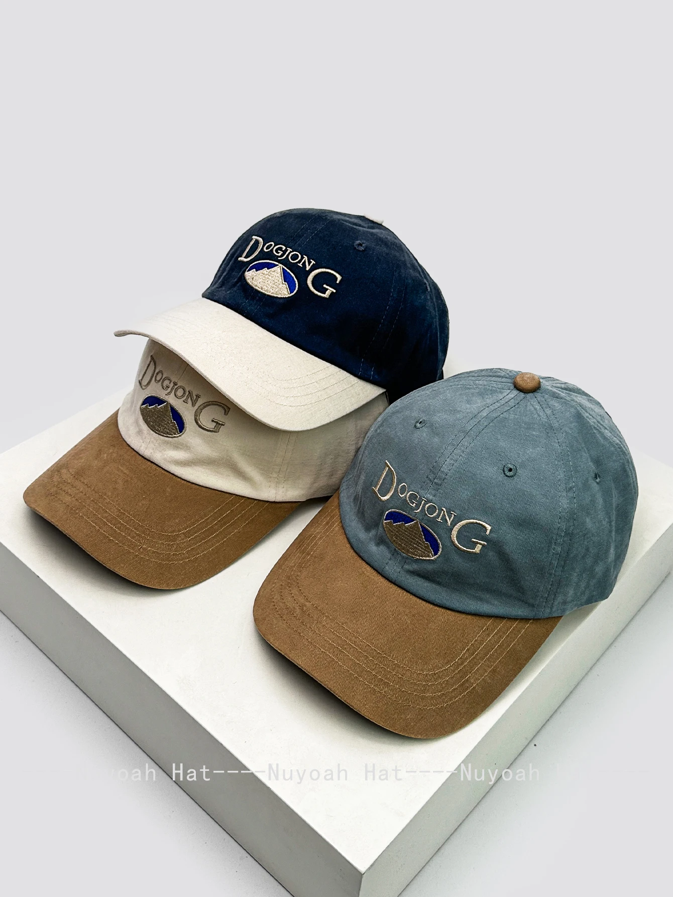

Spring and summer new retro letter embroidered baseball hat men's and women's sunshade contrasting color casual outdoor cap