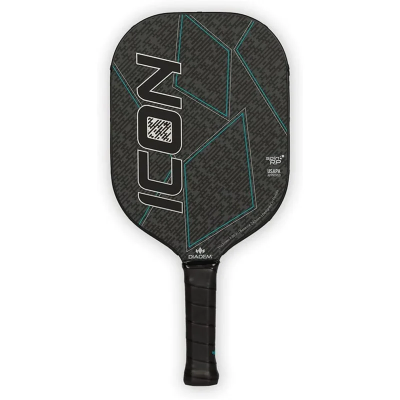 AQDiadem ICON Performance Pickleball Paddle|Graphite Carbon Fiber,Honeycomb Core,Fiberglass Face,Ultra Sleek Edge Guard,Spin