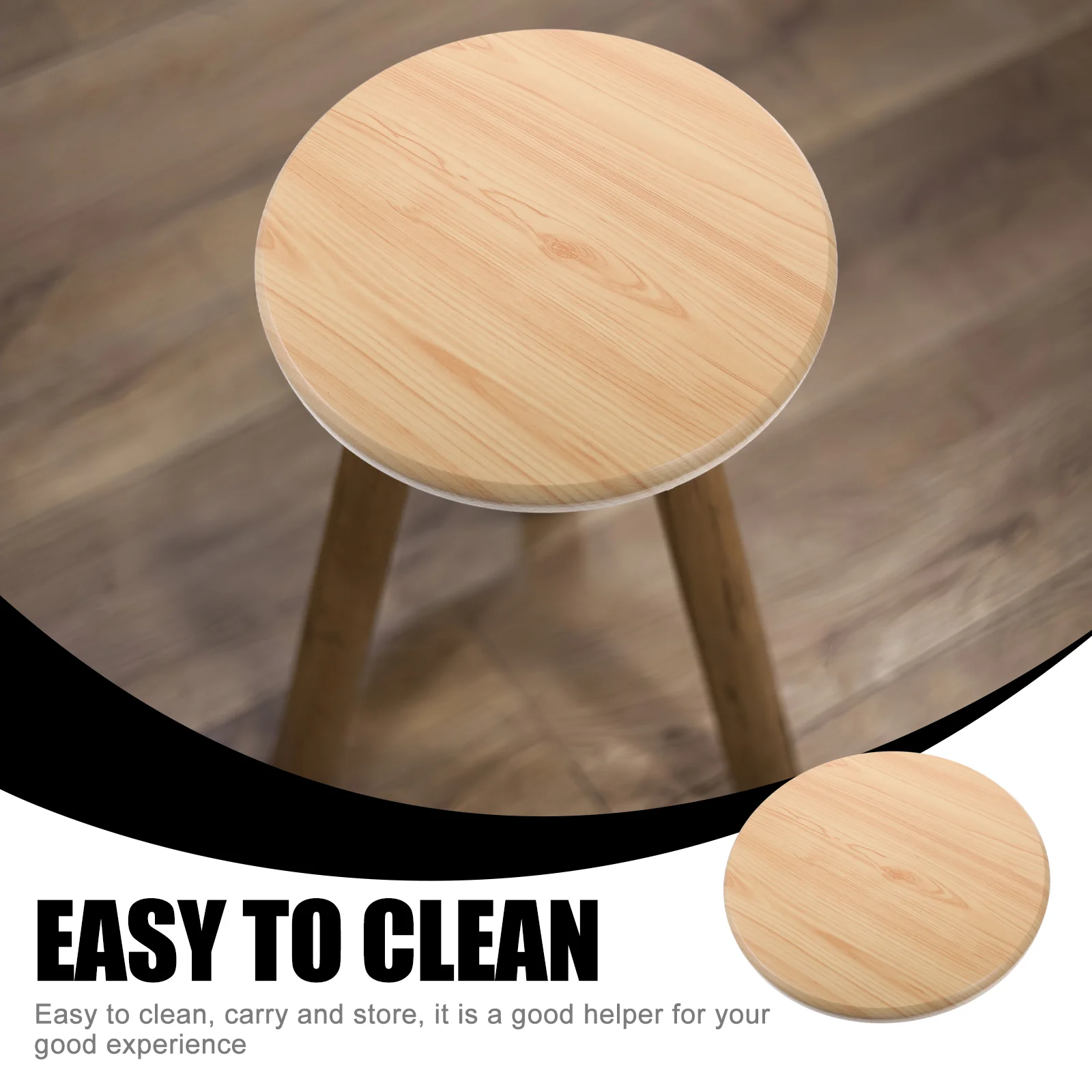Tabouret rond en bois pour table à manger, pièce de siège, accessoire de remplacement, surface de bureau, ménage