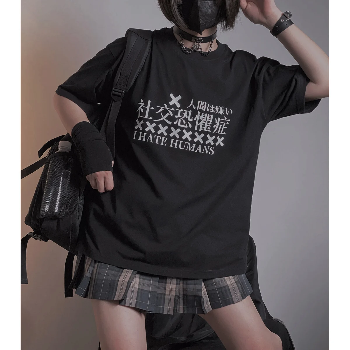 

Man Women T-shirts Social Phobia Design House T Loose Cotton Short Sleeve Text Anime Subculture Dopamine