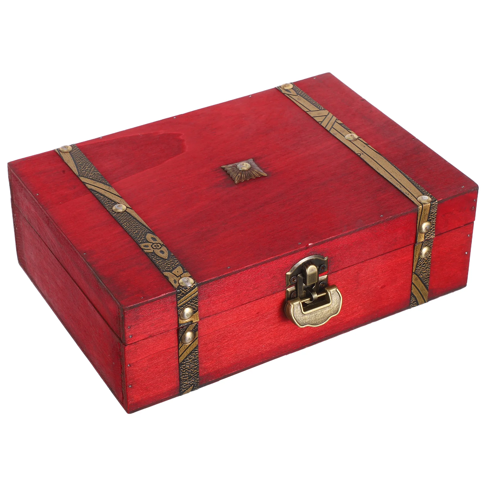 

Rectangular Wooden Storage Box Retro Jewelry Storage Box With Lock Household Storage Organizer Wooden Gift Boxes 23*16*7cm