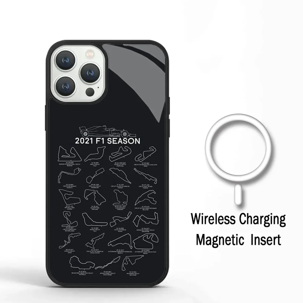 F1 Race Tracks Circuits 2024 Phone Case For IPhone 11 12 13 14 15 Plus Pro Max Mirror Acrylic Cover For Magsafe