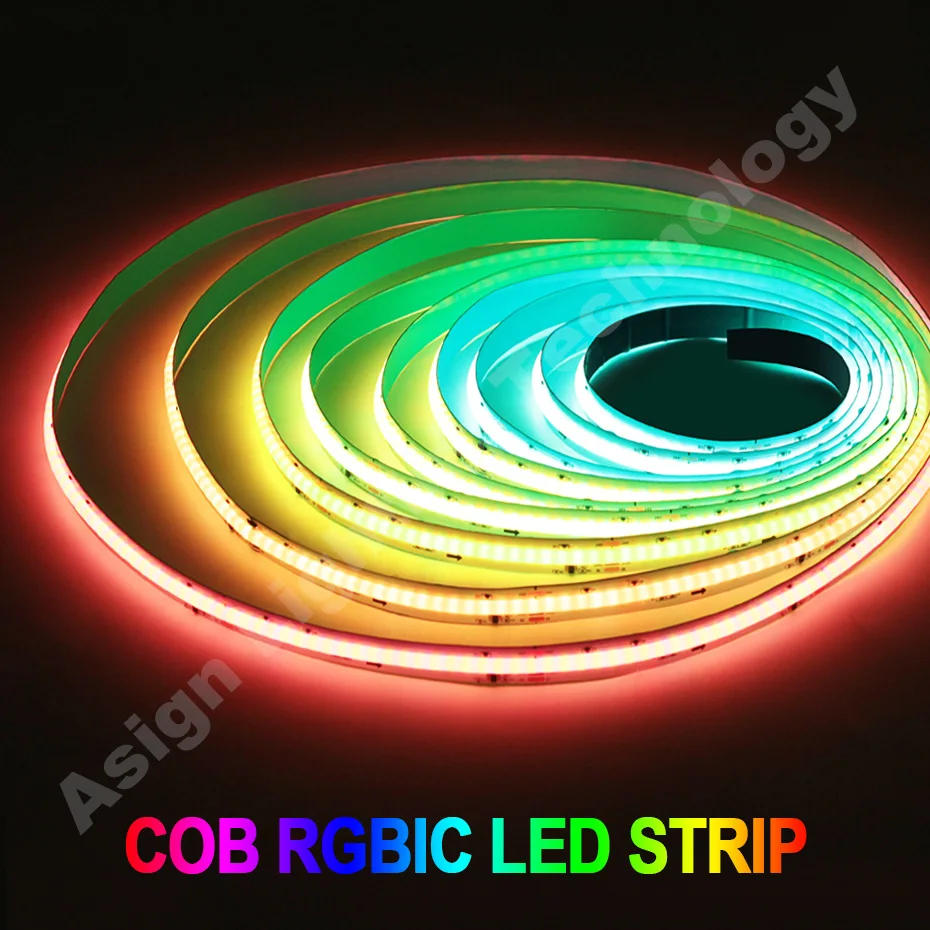 

1-5M RGBIC COB Led Strip Light 720 LEDs/m DC24V Adhesive Flexible Tape Super Bright RGB Color Chasing Effect LED Strip Light