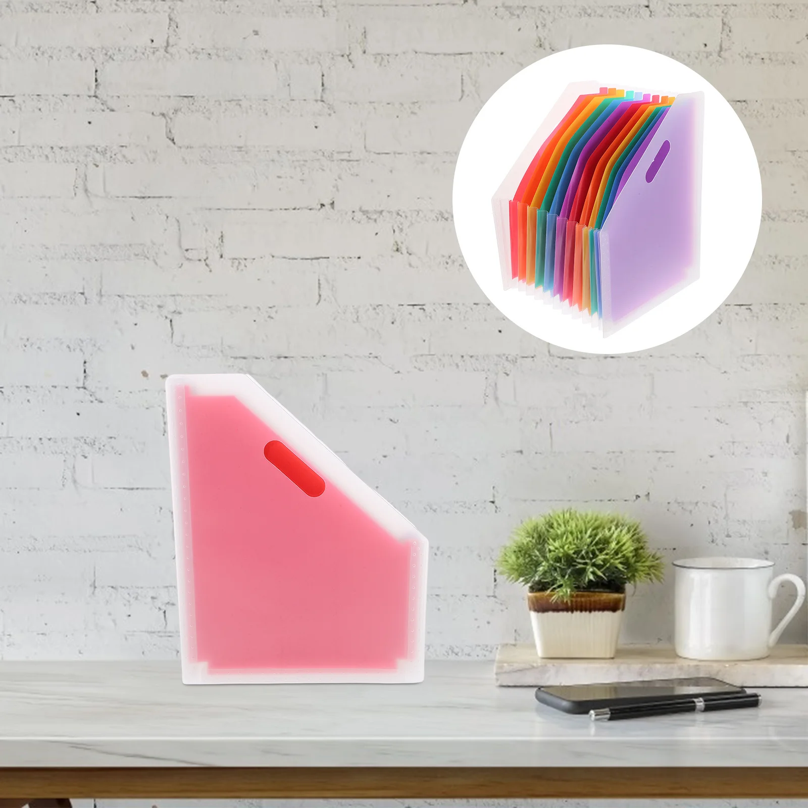 대용량 수직 아코디언 파일 정리함 확장형 플라스틱 폴더 사무실 가정 학교 다층 문서용