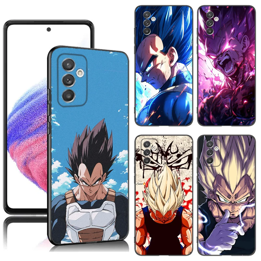 Etui na telefon V-VegetaS anime do Samsung S24,23,22,30,21,10,9, Ultra,Plus,Lite,FE,5G Black Soft Case