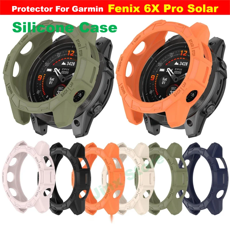 TPU Protective Case Cover For Garmin Fenix 6X Pro Solar Smart Watch Band Soft Silicone Fenix6X Bumper Protector Shell Accessoie