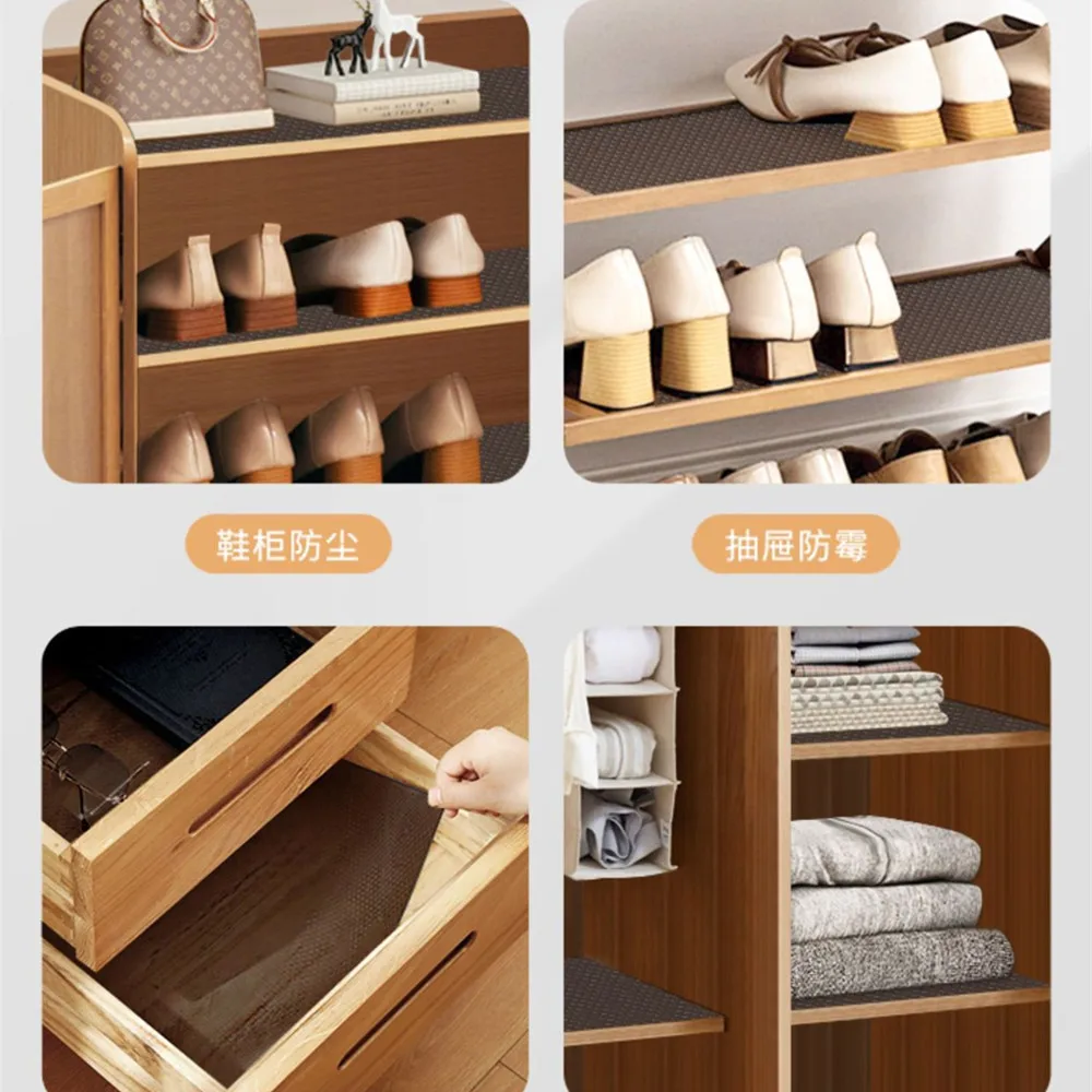 Reusable Drawer Liners Washable Dustproof and Non-slip Placemats Kitchen Cabinet Mats Refrigerator Non-slip Liners Shelf Paper