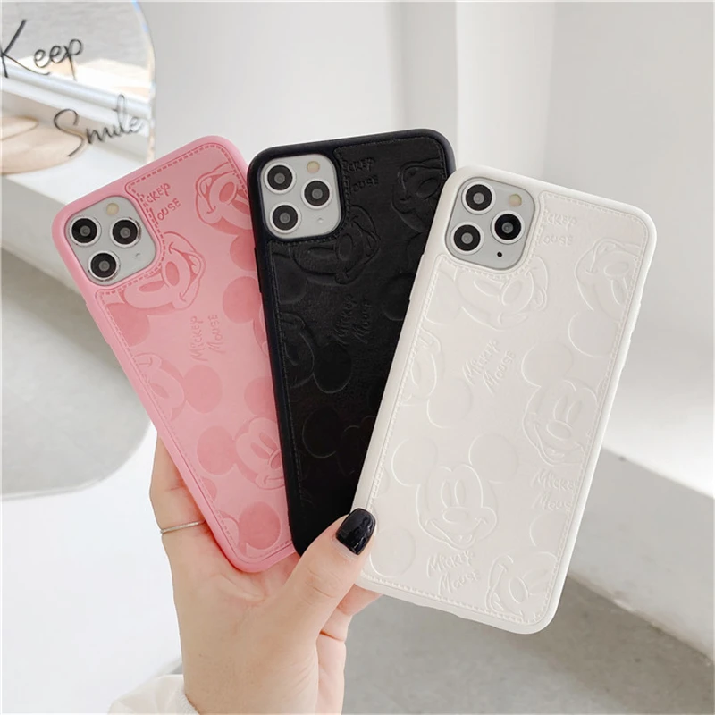 Funda blanda de silicona TPU para iPhone, carcasa anticaída, Disney, Mickey, Minne, 12 Pro, 11 Pro, XS, Max, X, XR, 7, 8 Plus