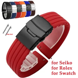 Rubber Silicone Sport Strap 18mm 22mm 20mm 24mm for Seiko for Rolex for Swatch Quick Release Belt Adjustable Watchband Bracelet