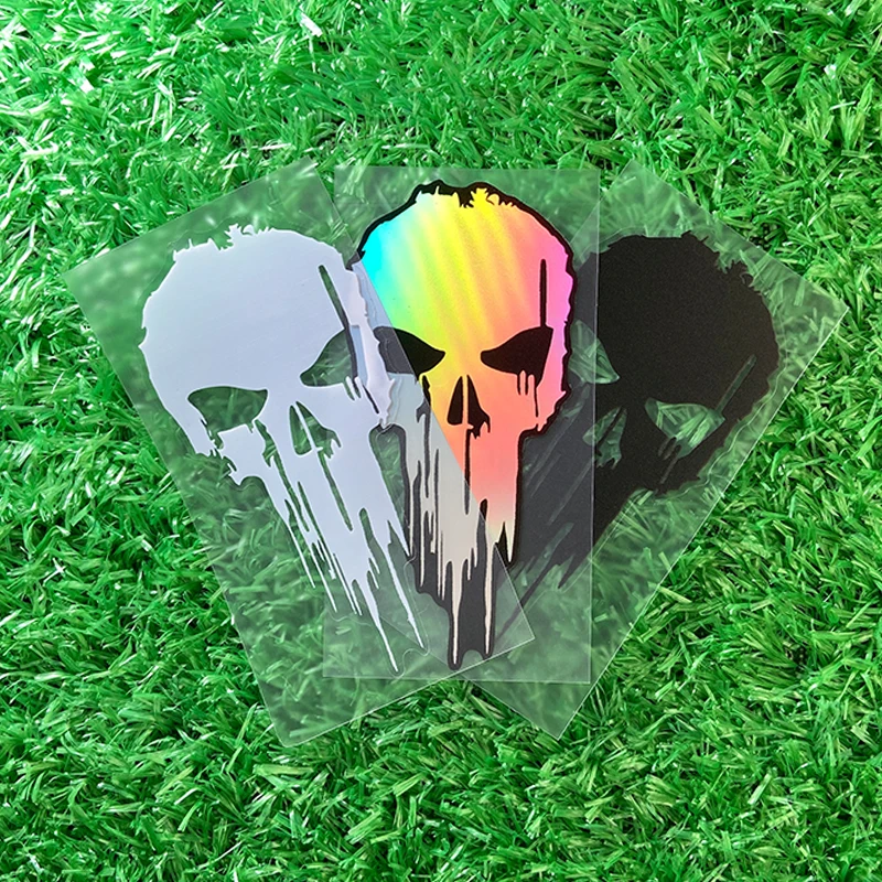 1PC Skull Vinyl Decal, Waterproof Sunproof Motorcycle Sticker for Fuel Tank, Windshield, Side Panels, Scooter Accessories