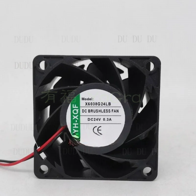 

D D 1 PCS for YH-XQF Fan X6038G24LB DC24V 0.3A 6038 6CM 2 wire cooling fan #A6-26
