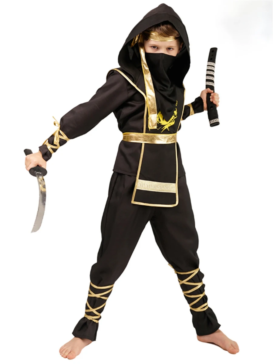 

Halloween Boy Golden Dragon Ninja Costume Carnival Children's Male Ninja Role Playing Party Costume