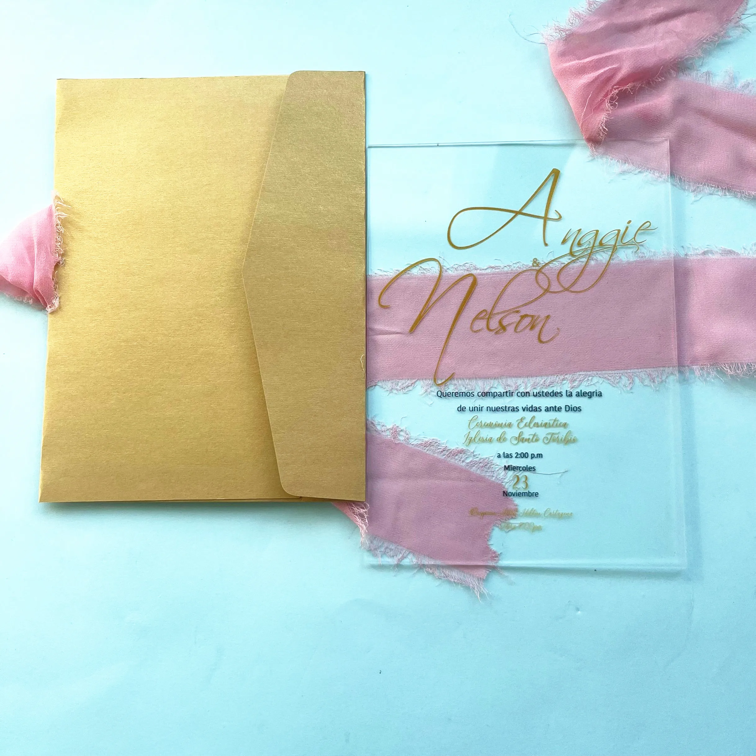 France Custom Wedding Card Acrylic Card Souvenir Wedding Invitations with Envelopes 10pcs Professional Engagement Card Dealer